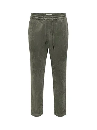Pantalon en velours Kaki Homme Only & Sons Taper Corduroy 1