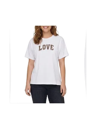 T-Shirt Blanc/Doré Femme Vero Moda Vmloretta 1