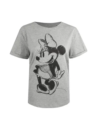 T-Shirt Gris Femme Disney Minnie Sketch 2