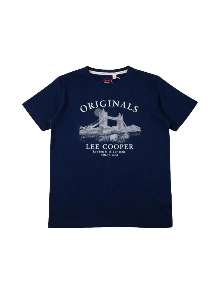 T-Shirt Marine Homme Lee Cooper LCN820 3