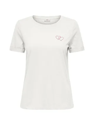 T-shirt Ecru/Rose Femme JDY Kitty 1