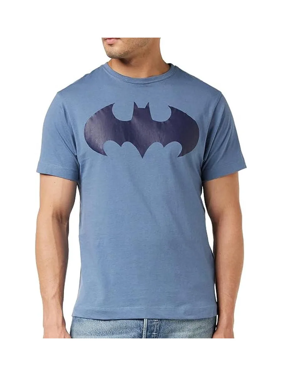 T-Shirt Bleu Homme Dc Comics Mono Batman 2