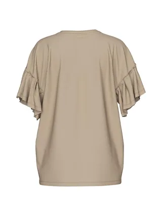 T-shirt Beige Femme Pieces Skylar 2