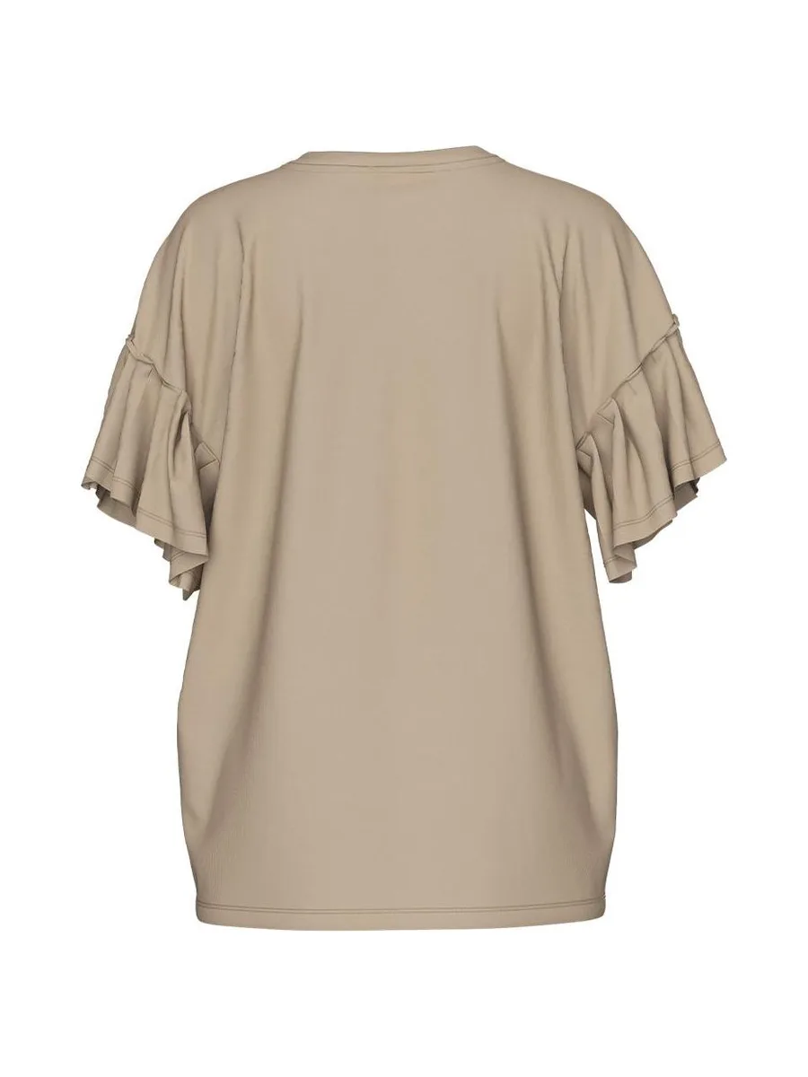 T-shirt Beige Femme Pieces Skylar 3