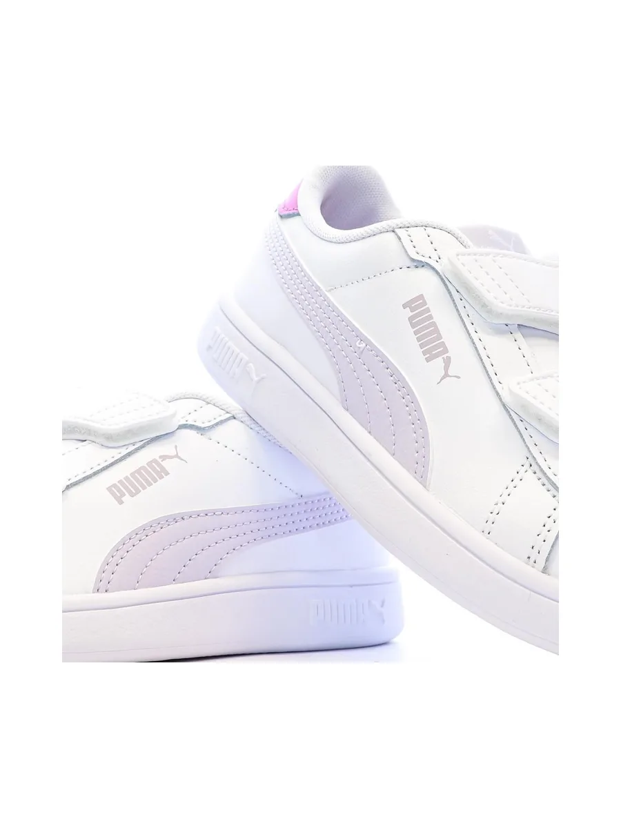 Baskets Blanc/Rose Fille Puma Smash 3.0 8