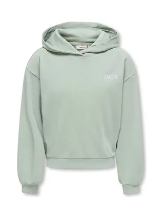 Sweat à Capuche Vert Fille Kids ONLY Amor Life 1
