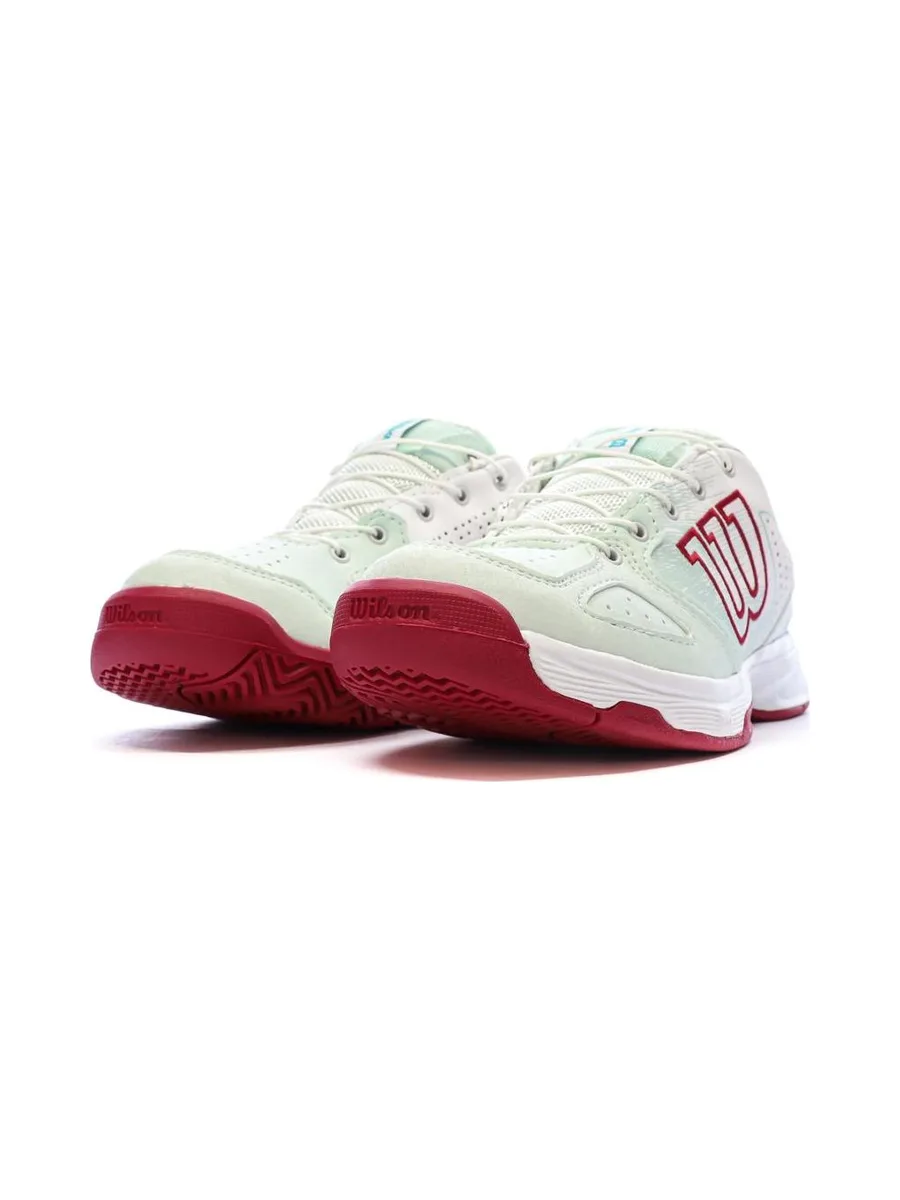 Chaussures de tennis Blanches/Bordeaux Junior Wilson Kaos 7