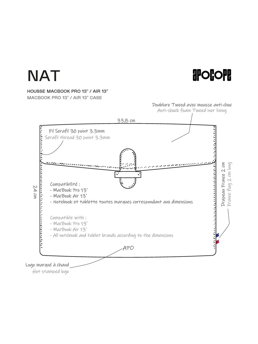 NAT - Housse MacBook Pro 13" / Air 13" en liège - Naturel 89