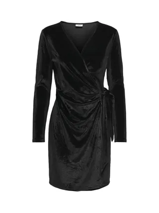 Robe Velours Noir Femme JDY Velvet Wrap 3