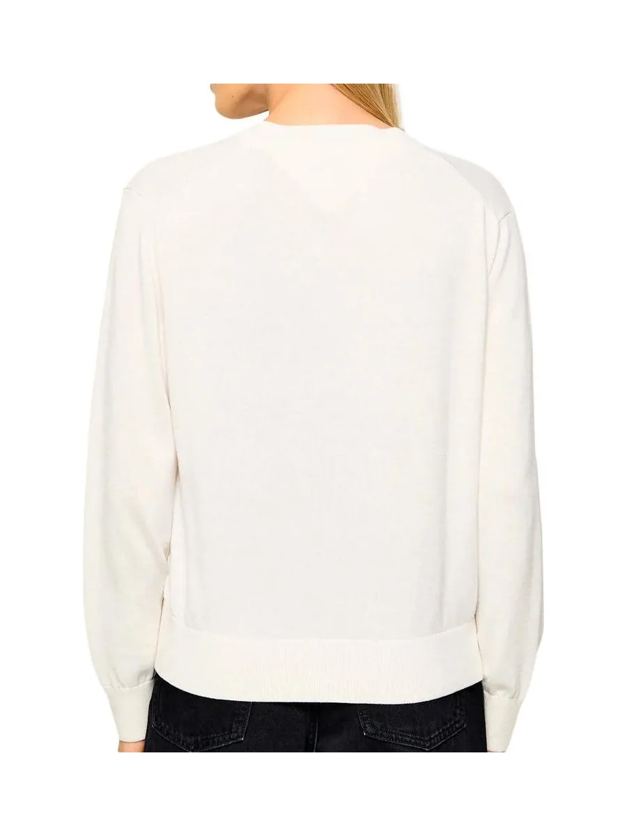 Pull Blanc Femme Tommy Hilfiger Essential Vneck 3