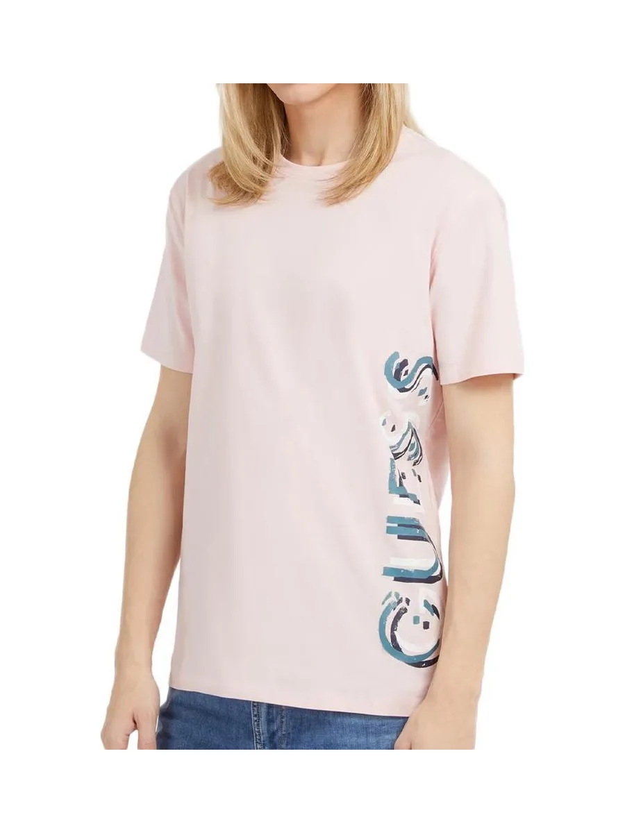 T-shirt Rose Homme Guess Vertical 2