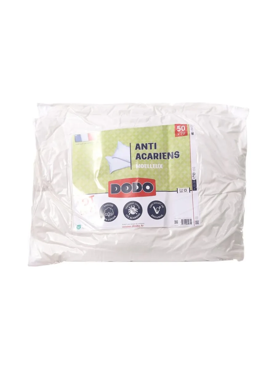 Lot de 2 Oreillers Dodo Moelleux Anti-Acariens 50x70 1
