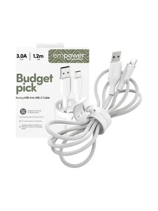 PanzerGlass empower™ by ® Racing 60W USB-A to USB-C Cable | USB 2.0 | 1.2M | Silver White USB cable 5