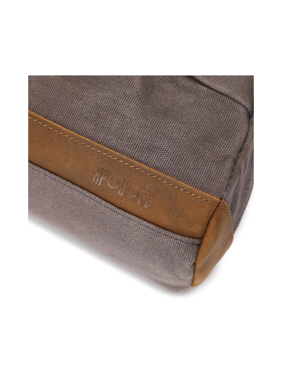 TONY - Trousse de toilette en cuir véritable et toile enduite - Bleu 55