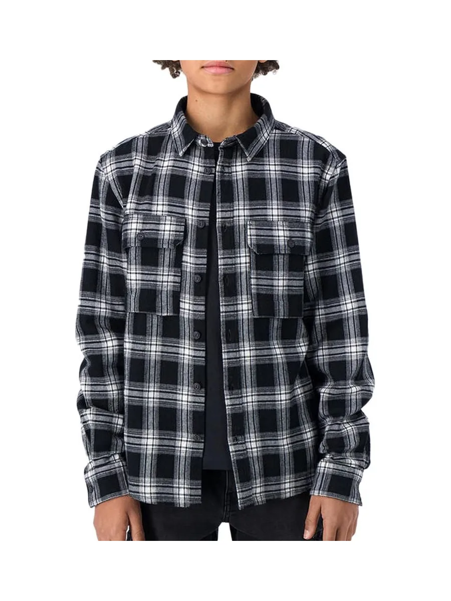 Chemise Manches Longues Noir/Gris Garçon Teddy Smith Billy 1