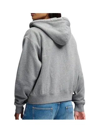 Sweat zippé à capuche femme gris chiné Superdry Relaxed Crop 2