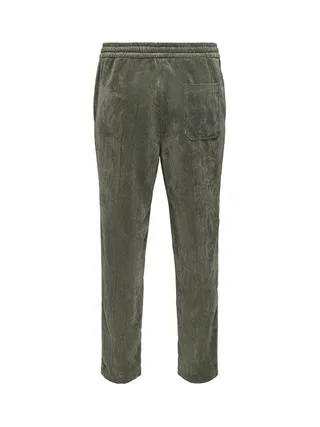Pantalon en velours Kaki Homme Only & Sons Taper Corduroy 2