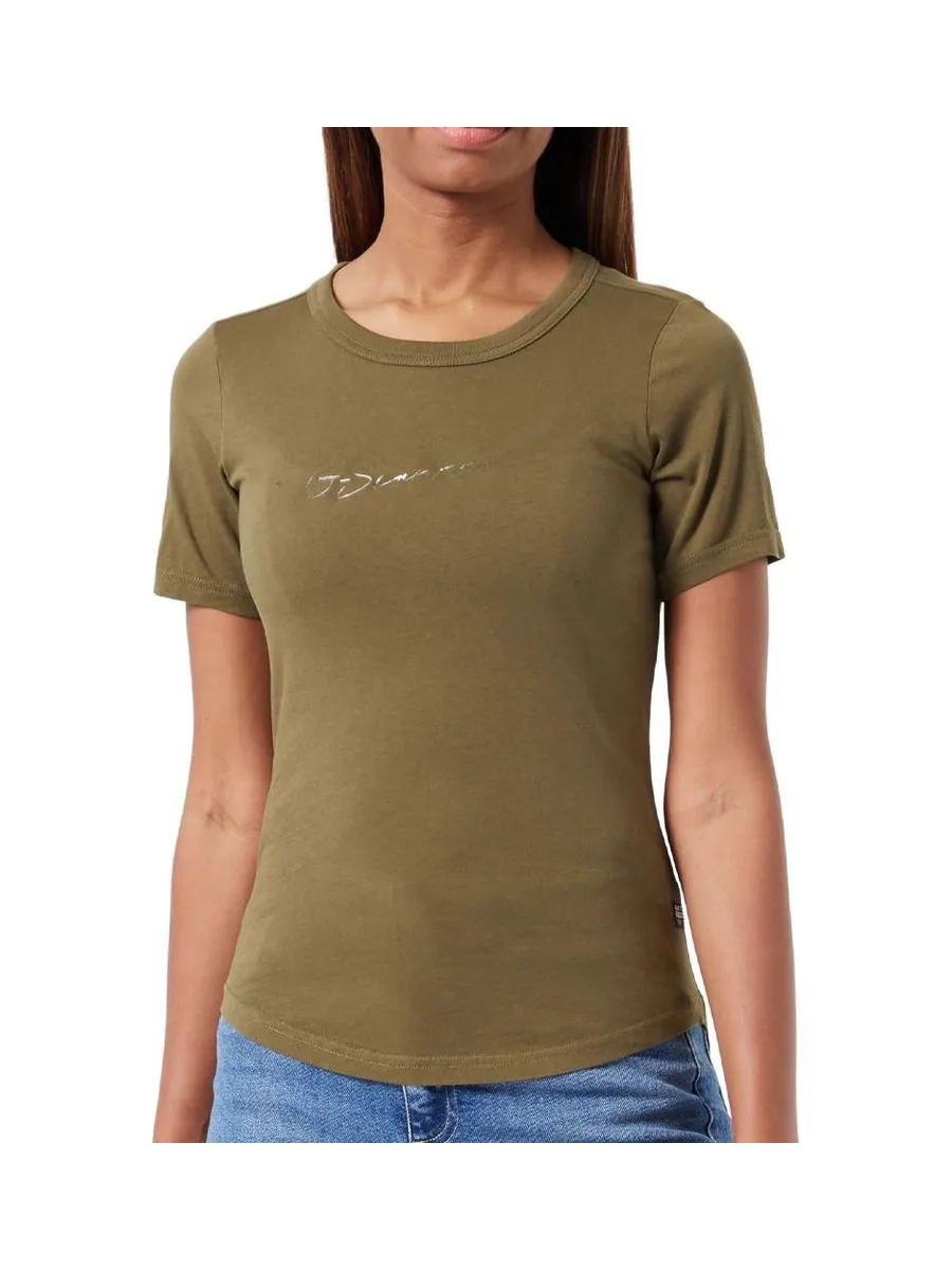 T-shirt Kaki Femme G-Star Raw Autograph 1