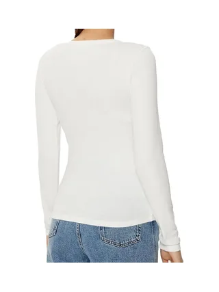 T-shirt Manches Longues Écru Femme Tommy Hilfiger Essential 2