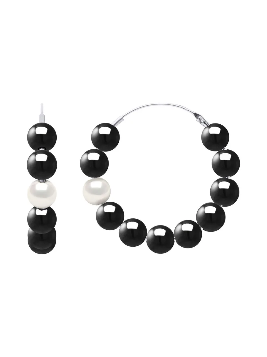 Boucles d'Oreilles Véritable Perle de Culture d'Eau Douce Ronde 6-7 mm — Argent 925 Millièmes 1