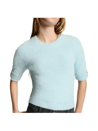 Pull Manches Courtes Turquoise Femme Morgan MTOM 1