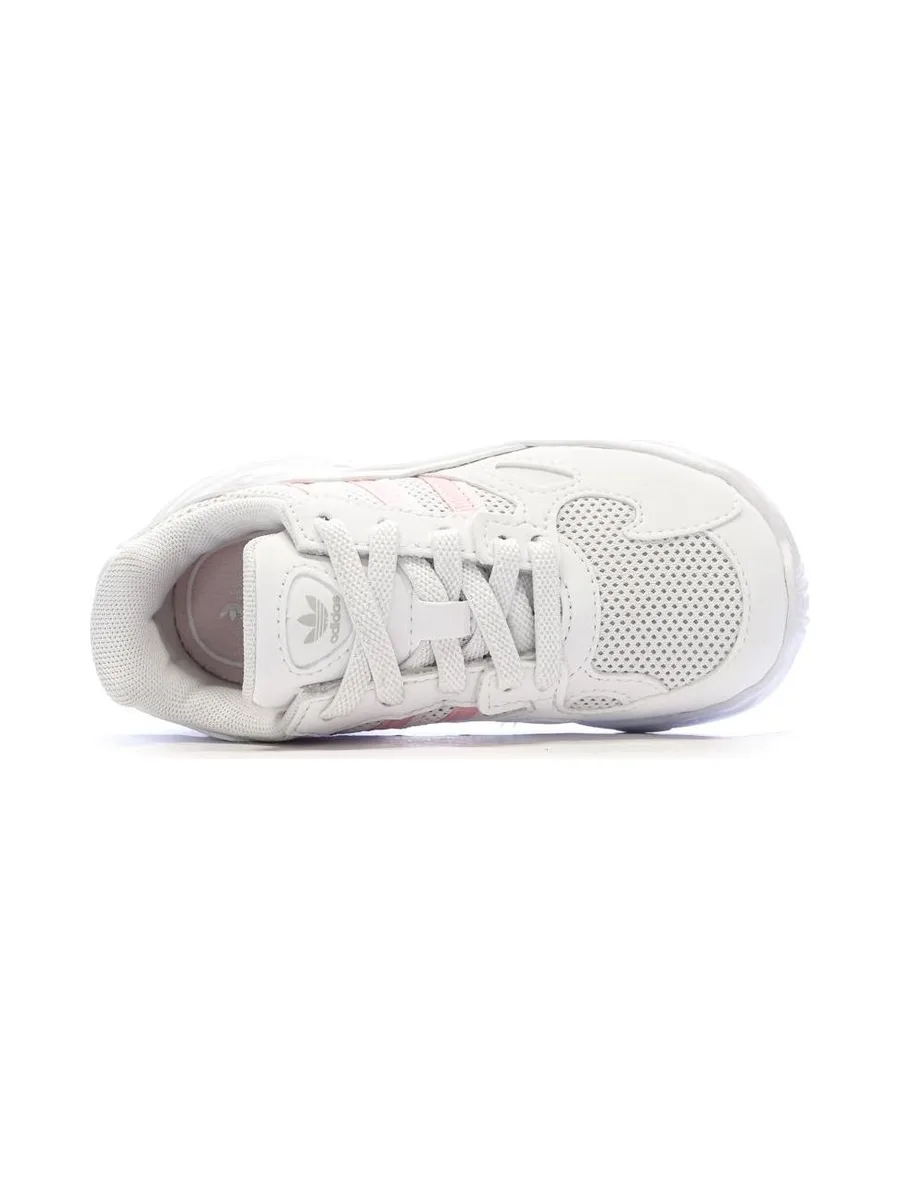 Baskets Blanches/Roses Fille Adidas Falcon El 5