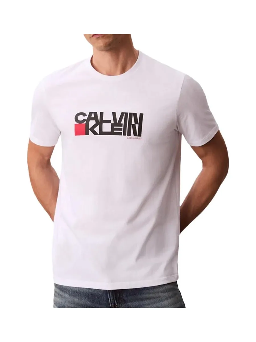 T-Shirt Blanc/Noir/Rouge Homme Calvin Klein Jeans LV04RD814G 2