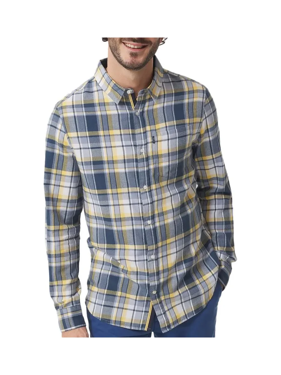 Chemise à carreaux Bleu/Jaune Homme TBS SULKYCHE 2