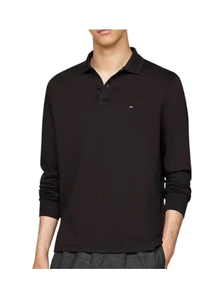 Polo Manches Longues Noir Homme Tommy Hilfiger Liquid 1