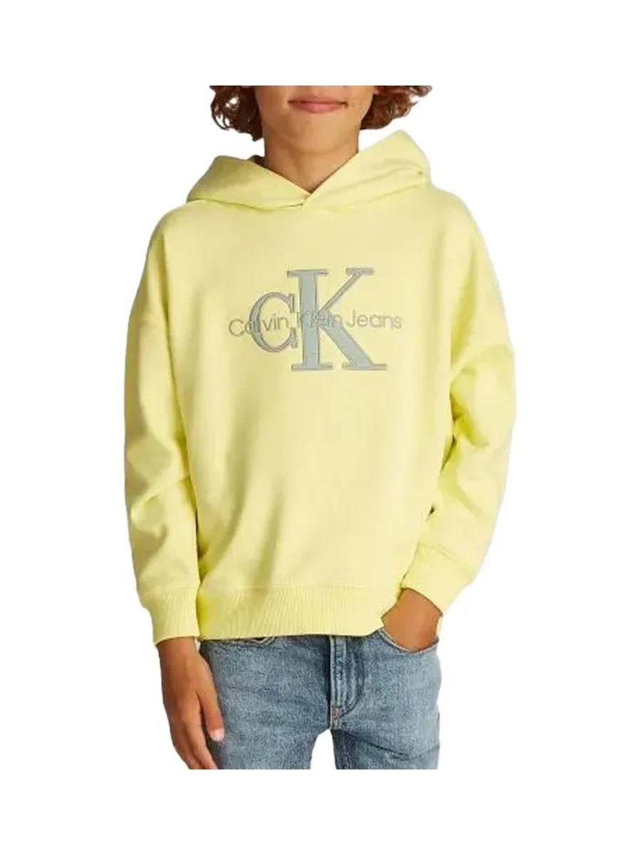 Sweat Jaune Garçon Calvin Klein Jeans Ottoman Mono 2
