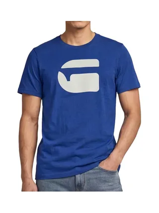 T-Shirt Bleu Homme G-Star RAW Logo 1