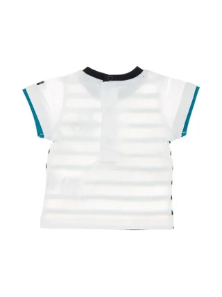 T-shirt Blanc à Rayures Garçon EOM Ezafio 2