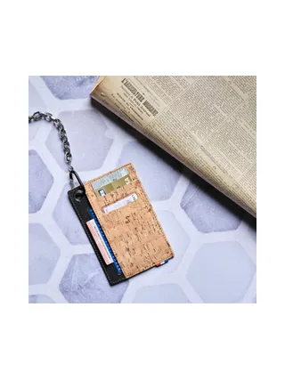 JOCE - Porte-cartes vertical à poche en liège - Naturel 37