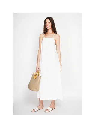 Robe longue en bretelle boutonnage sur les cotes 5