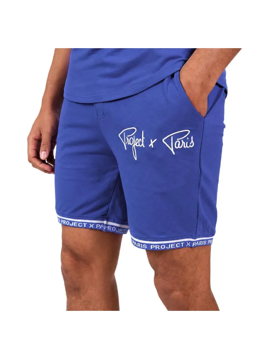 Short Bleu Pétrole/Blanc Homme Project X Paris WW 2