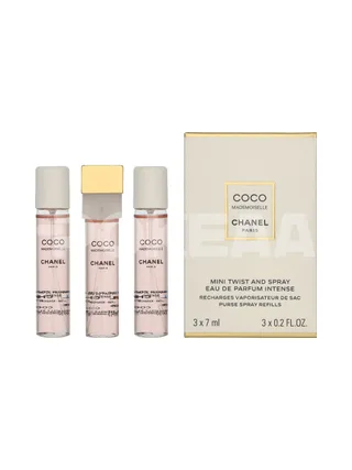Chanel Coco Mademoiselle Intense Giftset 21ml - 3x Edp Spray Refill 7ml - Twist and Spray 1