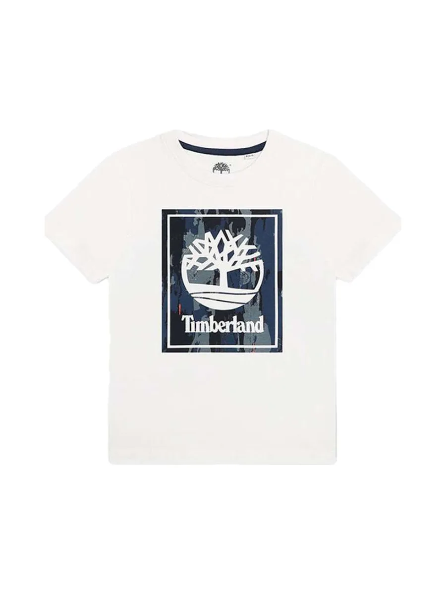 T-Shirt Blanc Garçon Timberland T60085 1