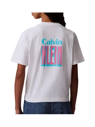 T-Shirt Blanc Femme Calvin Klein Jeans Boxy Fit 2