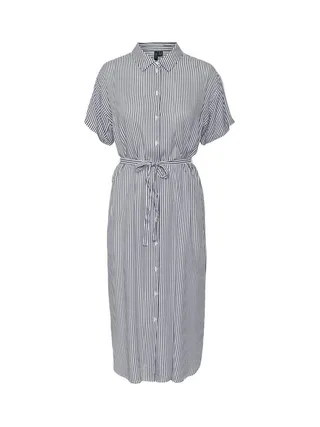 Robe à Marine/Blanc Femme Vero Moda Bumpy 3