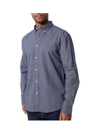 Chemise Marine Homme Tommy Hilfiger Flex Popline 1