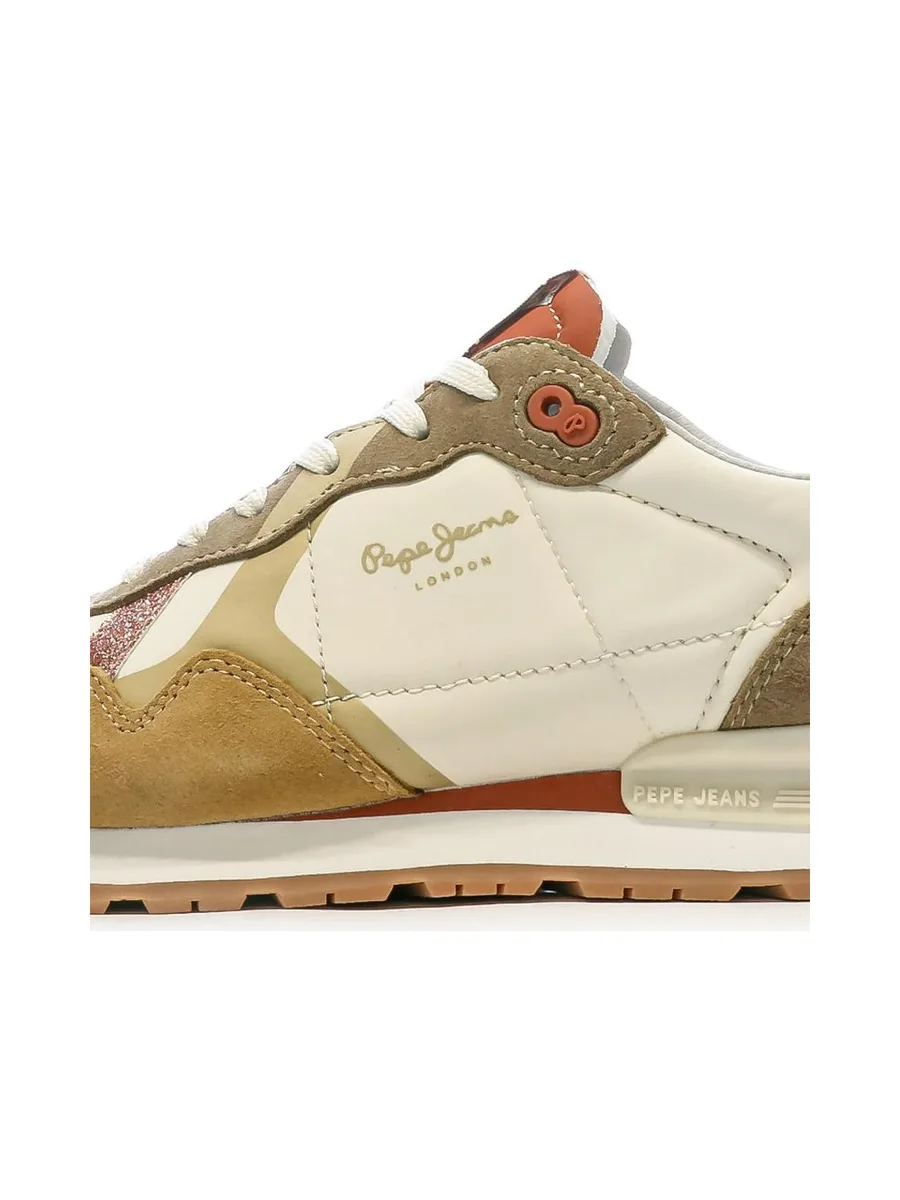 Baskets Écru/Camel Femme Pepe jeans Brit Print 7