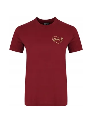 T-Shirt Rouge Femme Diesel T-reg 53-d Maglietta 1