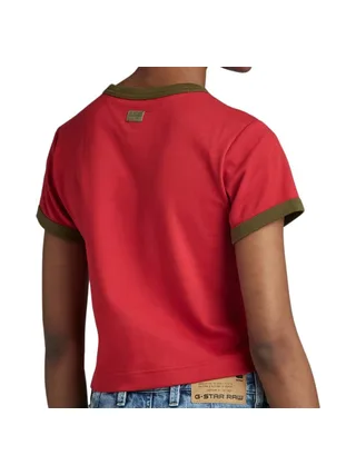 T-shirt Rouge Femme G-Star Raw Ringer Baby 2