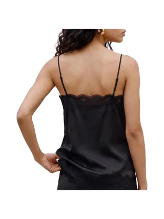 Débardeur Noir Femme Vero Moda Lace Singlet 2