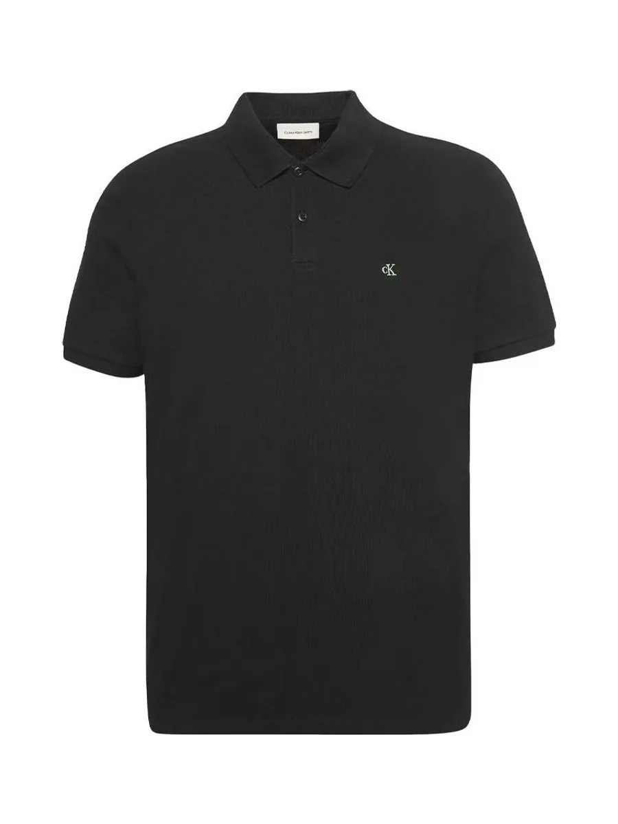 Polo Noir Homme Calvin Klein Jeans Ss Monogram Pique 1