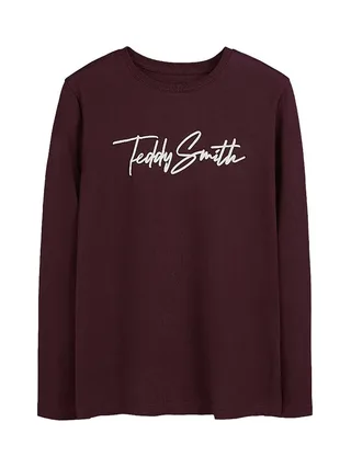 T-Shirt Manches Longues Bordeaux Garçon Teddy Smith Evan 1