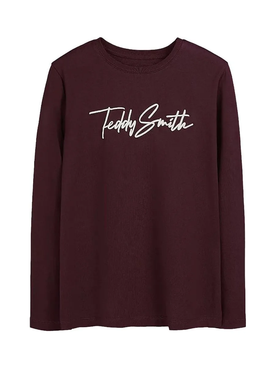 T-Shirt Manches Longues Bordeaux Garçon Teddy Smith Evan 2