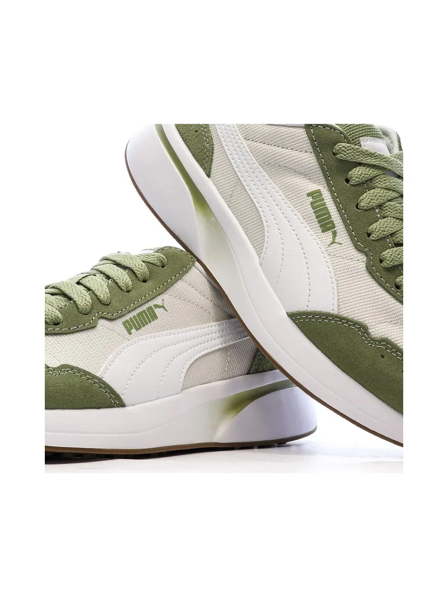Baskets Blanc/Kaki Femme Puma R78 Glance 8