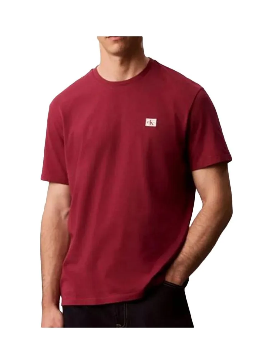 T-Shirt Rouge Homme Calvin Klein Jeans Badge L4G 2