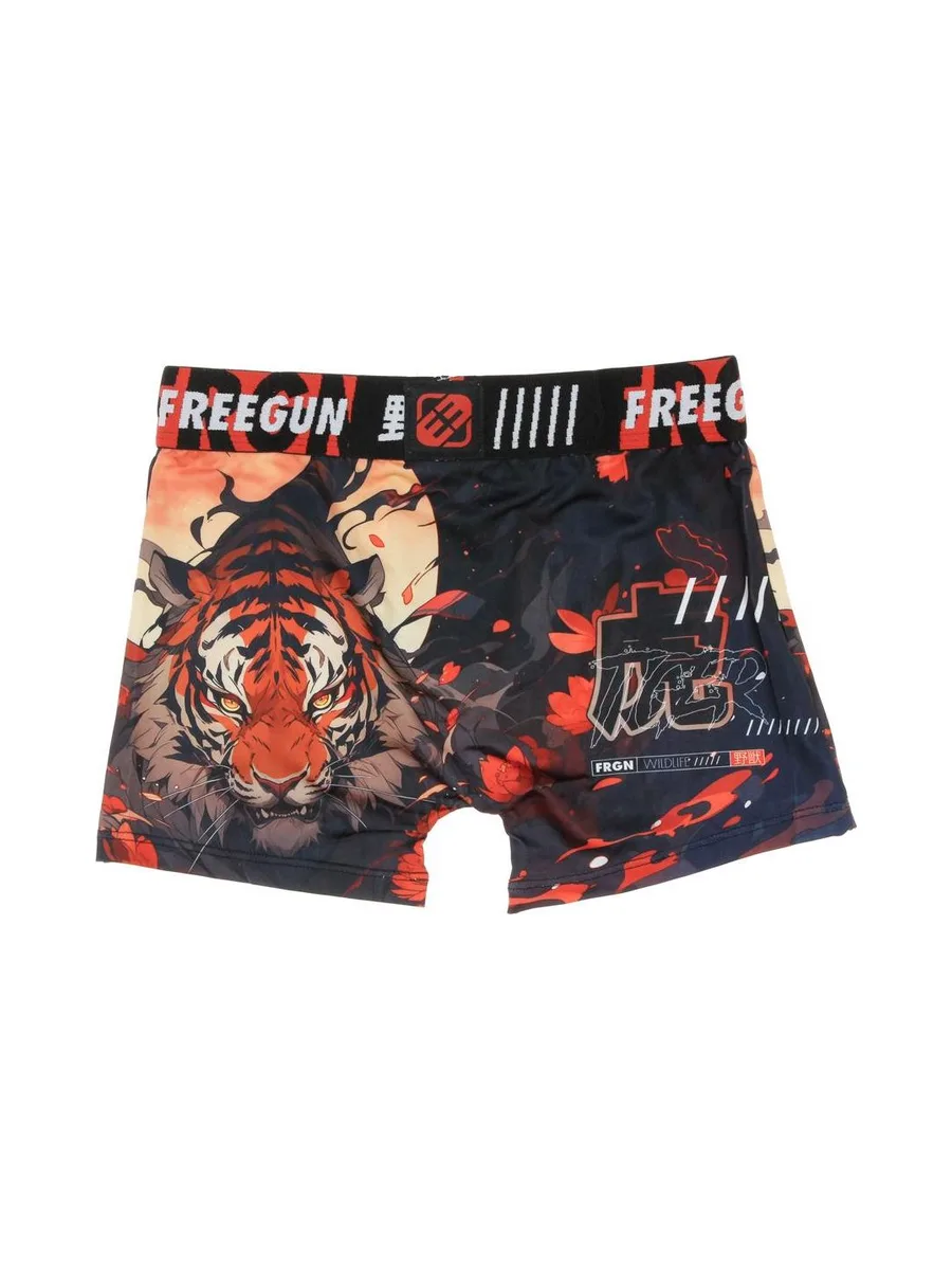 Boxer Noir/Orange à Imprimés Garçon Freegun TIG 3